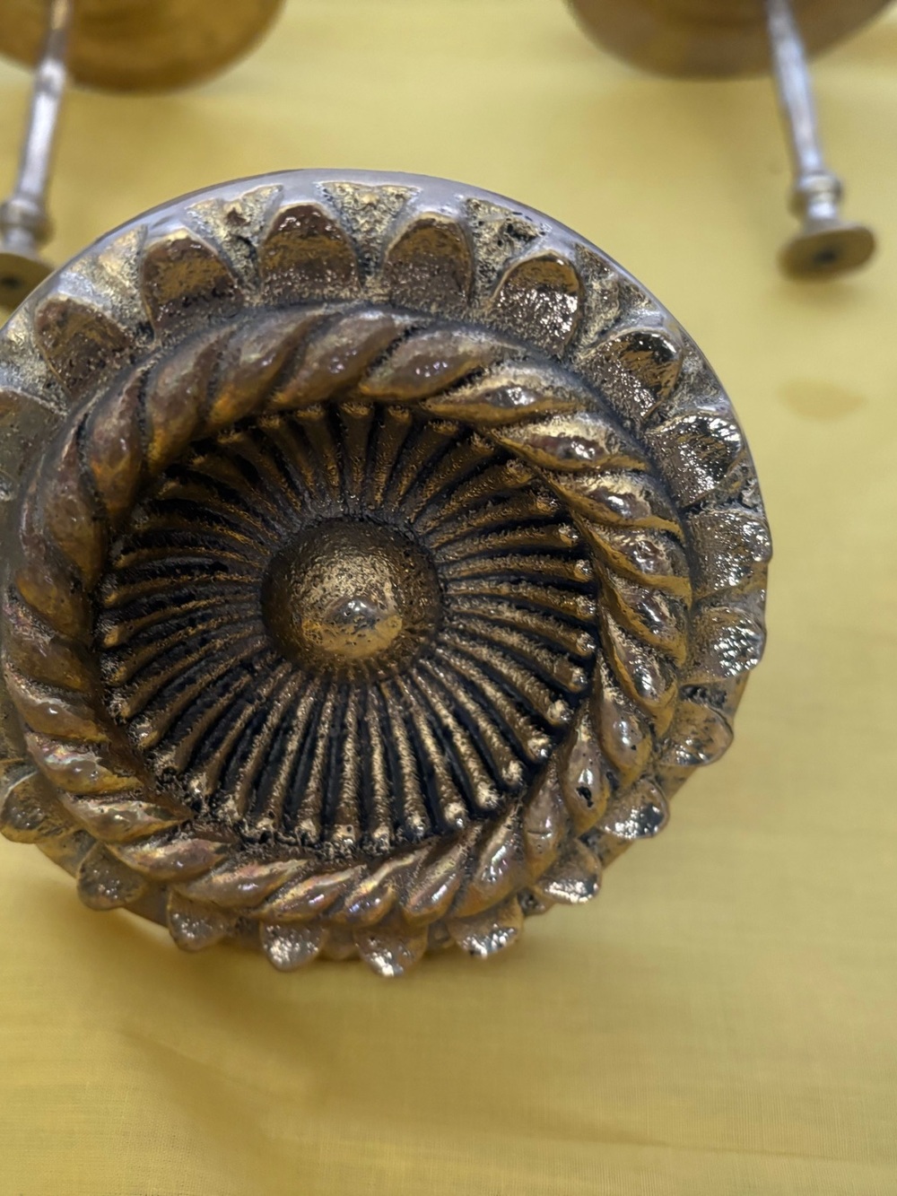 Antique-Style Decorative Round Brass Knob - Gold Finish. 
$40 for a pair